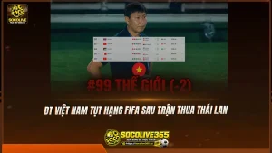 ĐT Việt Nam tụt hạng FIFA sau trận thua Thái Lan